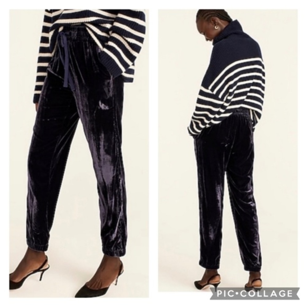 J. Crew Black Velvet Joggers